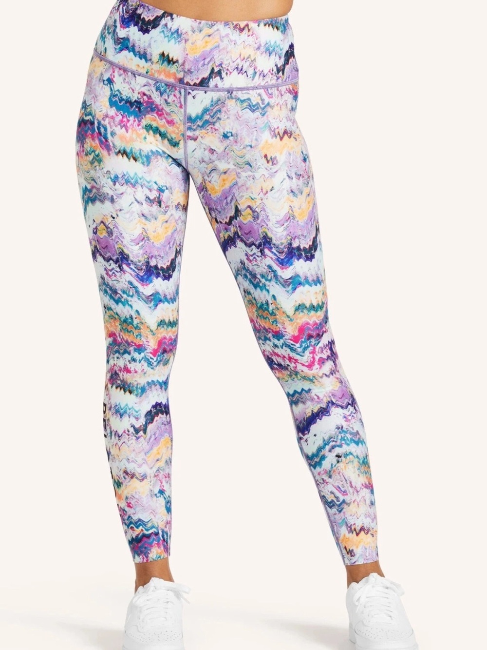Peloton High-Waist Wave-Print Leggings in Purple Multi